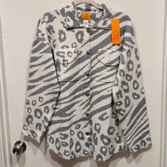 Ruby Rd. Sweaters - NWT Ruby Rd. Women's Mixed Animal Print Snap Front Cardigan Sweater Sz M-Mobwife